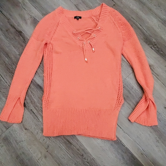 Ela Coral Color Drawstring Sweater - Picture 5 of 6